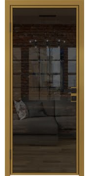 Алюминиевая межкомнатная дверь 1AG («золото» / стекло тонированное) — 4747