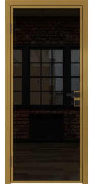 Алюминиевая межкомнатная дверь 1AG («золото» / триплекс черный) — 4744