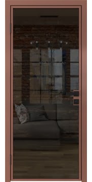 Алюминиевая межкомнатная дверь 1AG («бронза» / стекло тонированное) — 4753
