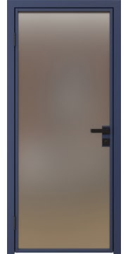 Алюминиевая межкомнатная дверь 1AG («синий матовый» / сатинат) — 4777