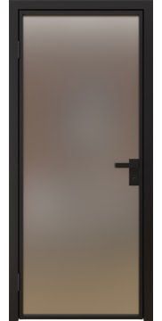 Межкомнатная дверь, 1AG (алюминиевая черная, сатинат)