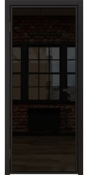 Алюминиевая межкомнатная дверь 1AG («черный матовый» / триплекс черный) — 4756