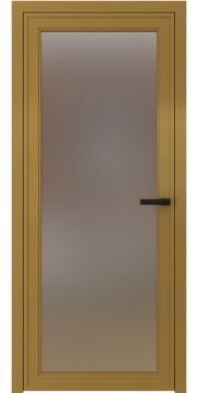 Межкомнатная стеклянная дверь 1AGP (алюминиевая «золото», сатинат)