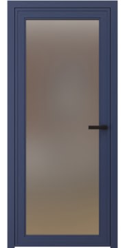 Дверь из профиля AGP, 1AGP ( алюминиевая синяя (RAL 5003), остекление матовое)