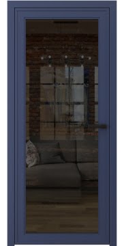 Алюминиевая межкомнатная дверь 1AGP («синий матовый» / стекло тонированное) — 4633