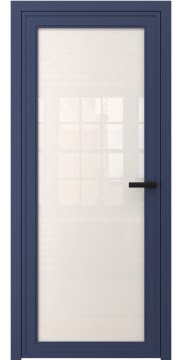 Алюминиевая межкомнатная дверь 1AGP («синий матовый» / триплекс белый) — 4631