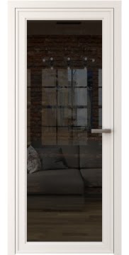 Алюминиевая межкомнатная дверь 1AGP («белый матовый» / стекло тонированное) — 4621