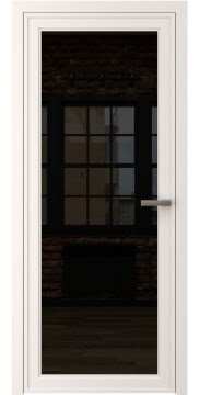 Алюминиевая межкомнатная дверь 1AGP («белый матовый» / триплекс черный) — 4618