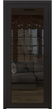 Алюминиевая межкомнатная дверь 1AGP («черный матовый» / стекло тонированное) — 4615
