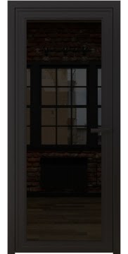 Алюминиевая межкомнатная дверь 1AGP («черный матовый» / триплекс черный) — 4612
