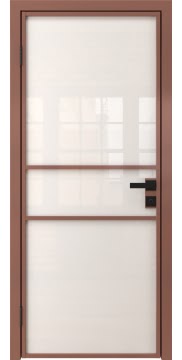 Межкомнатная дверь, 2AG (алюминиевая «бронза», триплекс белый)