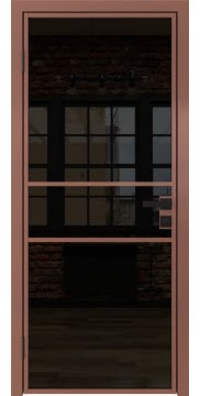 Алюминиевая межкомнатная дверь 2AG («бронза» / триплекс черный) — 4714