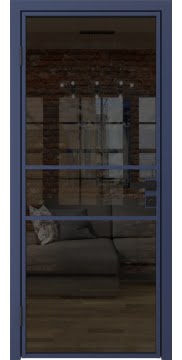 Алюминиевая межкомнатная дверь 2AG («синий матовый» / стекло тонированное) — 4741