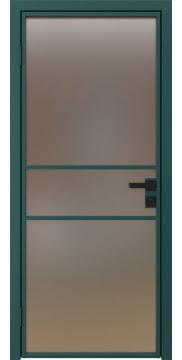 Алюминиевая межкомнатная дверь 2AG («зеленый матовый» / сатинат) — 4734