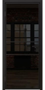 Межкомнатная дверь, 2AG (алюминиевая черная, триплекс черный)