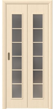 Складная дверь книжка 2C (ламинированная «белдуб», матовое стекло)