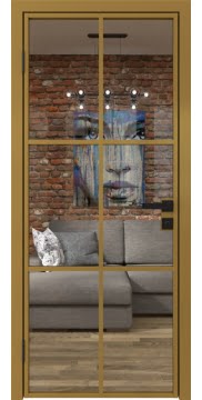 Алюминиевая межкомнатная дверь 3AG («золото» / стекло прозрачное) — 4676