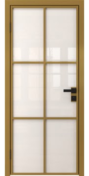 Алюминиевая межкомнатная дверь 3AG («золото» / триплекс белый) — 4673