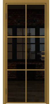 Алюминиевая межкомнатная дверь 3AG («золото» / триплекс черный) — 4672