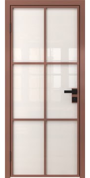 Алюминиевая межкомнатная дверь 3AG («бронза» / триплекс белый) — 4679