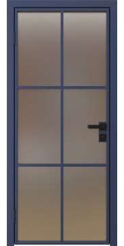 Алюминиевая межкомнатная дверь 3AG («синий матовый» / сатинат) — 4704
