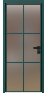 Алюминиевая межкомнатная дверь 3AG («зеленый матовый» / сатинат) — 4698