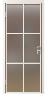 Межкомнатная стеклянная дверь 3AG (алюминиевая белая, сатинат)