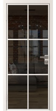 Межкомнатная дверь Лофт, 3AG (алюминиевая белая, стекло тонированное)