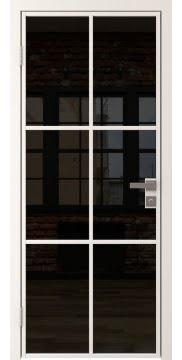 Межкомнатная стеклянная дверь 3AG (алюминиевая белая, триплекс черный)