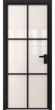 Алюминиевая межкомнатная дверь 3AG («черный матовый» / триплекс белый) — 4685