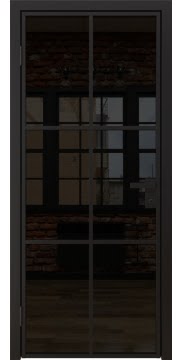 Межкомнатная стеклянная дверь 3AG (алюминиевая черная, триплекс черный)