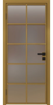 Межкомнатная стеклянная дверь 4AG (алюминиевая «золото», сатинат)