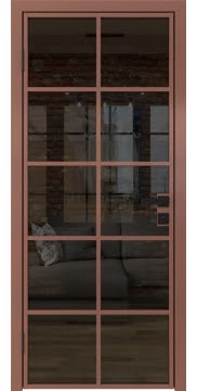Алюминиевая межкомнатная дверь 4AG («бронза» / стекло тонированное) — 4782