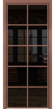 Алюминиевая межкомнатная дверь 4AG («бронза» / триплекс черный) — 4780