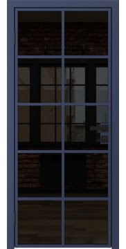 Алюминиевая межкомнатная дверь 4AG («синий матовый» / триплекс черный) — 4804
