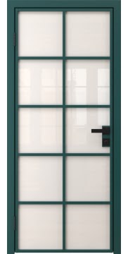 Алюминиевая межкомнатная дверь 4AG («зеленый матовый» / триплекс белый) — 4811