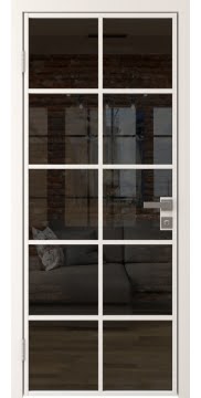 Алюминиевая межкомнатная дверь 4AG («белый матовый» / стекло тонированное) — 4800