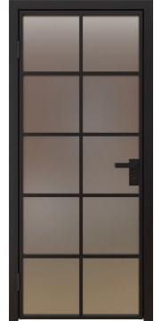 Межкомнатная стеклянная дверь 4AG (алюминиевая черная, сатинат)