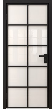 Алюминиевая межкомнатная дверь 4AG («черный матовый» / триплекс белый) — 4793