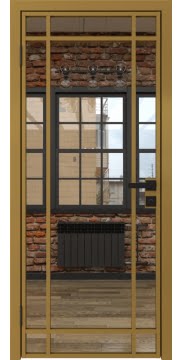 Дверь межкомнатная, 5AG (алюминиевая «золото», зеркало)