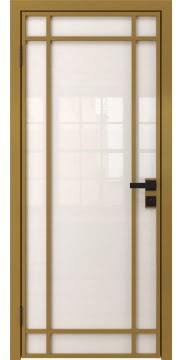 Алюминиевая межкомнатная дверь 5AG («золото» / триплекс белый) — 4637