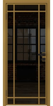 Алюминиевая межкомнатная дверь 5AG («золото» / триплекс черный) — 4636