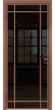 Алюминиевая межкомнатная дверь 5AG («бронза» / триплекс черный) — 4642