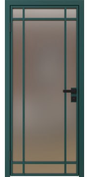 Алюминиевая межкомнатная дверь 5AG («зеленый матовый» / сатинат) — 4662