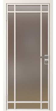 Дверь межкомнатная, 5AG (алюминиевая белая, сатинат)