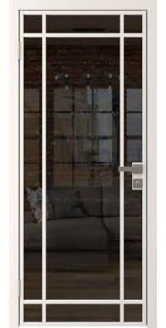 Дверь межкомнатная, 5AG (алюминиевая белая, стекло тонированное)