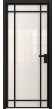 Алюминиевая межкомнатная дверь 5AG («черный матовый» / триплекс белый) — 4649