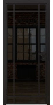 Дверь межкомнатная, 5AG (алюминиевая черная, триплекс черный)