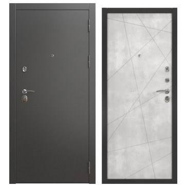 Утепленная входная дверь  ALFA-00/127 (антик серебро / бетон светлый)