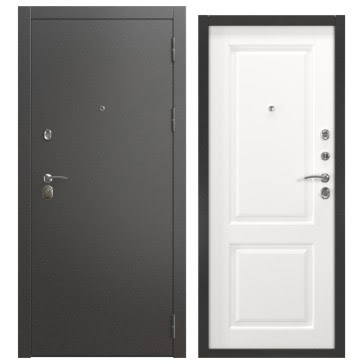 Входная дверь для квартиры  ALFA-00/32 (антик серебро / шагрень белая)